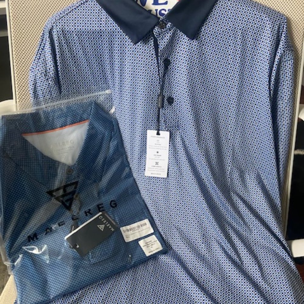Maelreg Polo X-Large Performance Golf Shirts - Blue